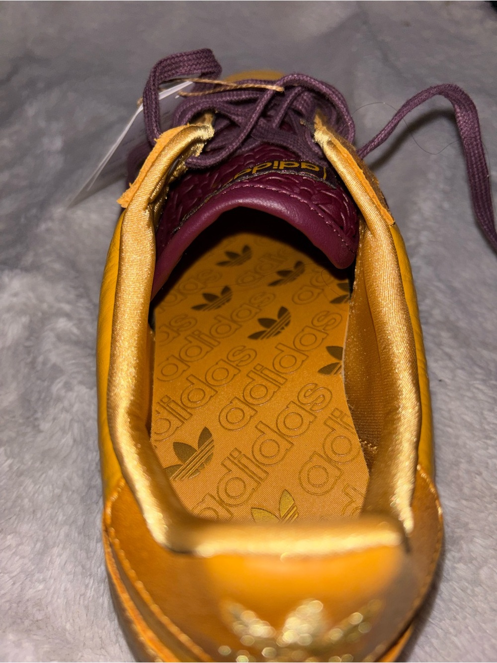 adidas Men's Yellow and Burgundy Retro Low-Top Sneakers - Picture 4 of 5